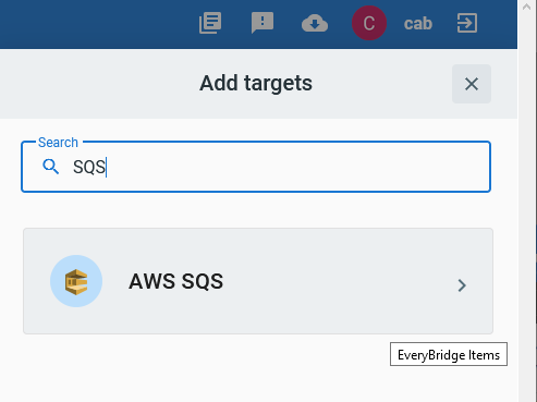 Adding an SQS Target