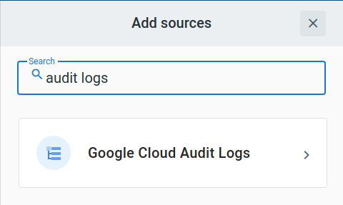 Adding a Google Cloud AuditLogs source