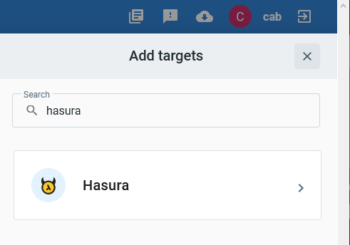 Adding a Hasura Target