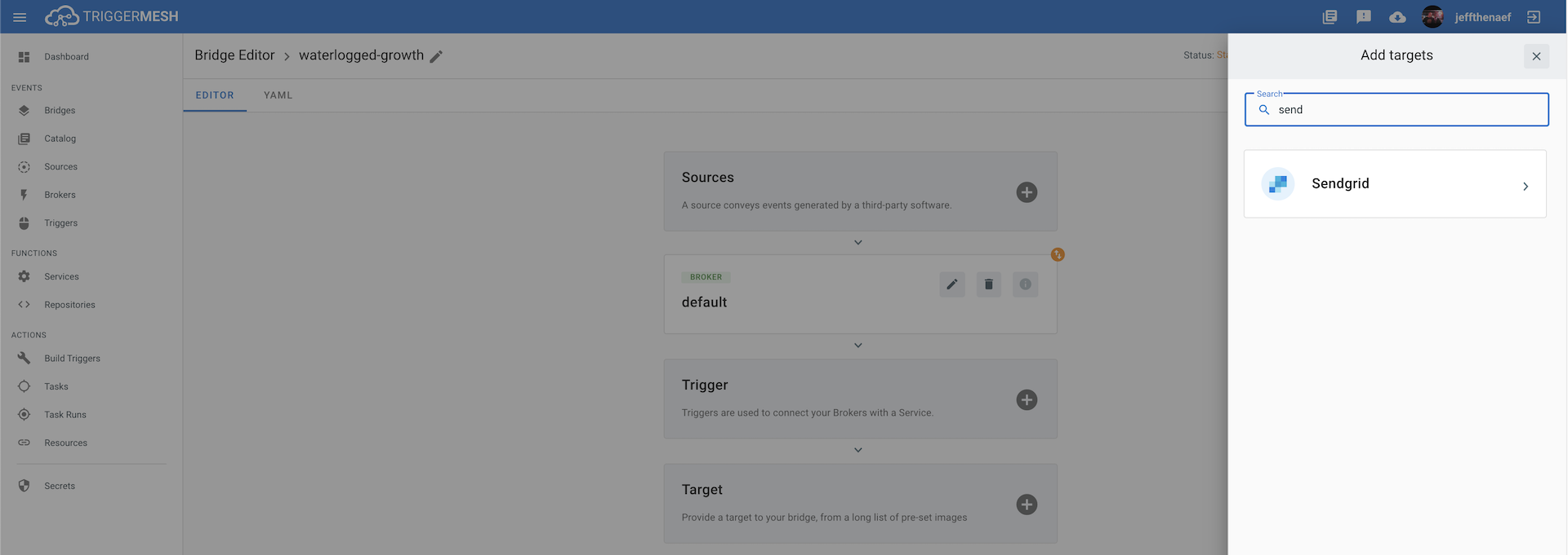 Adding a SendGrid target