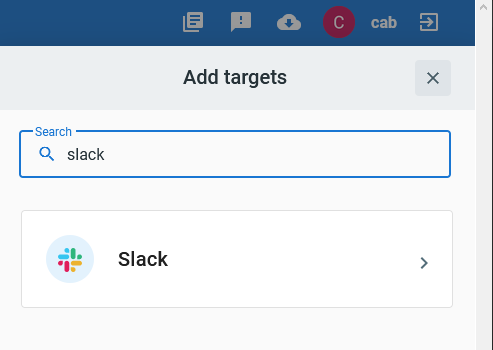Adding a Slack Target