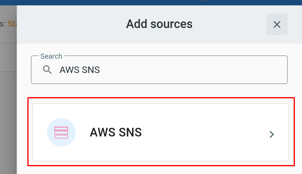Adding an Amazon SNS source