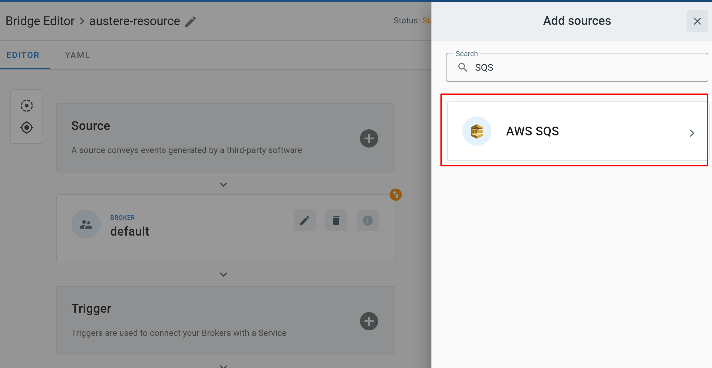 Adding an Amazon SQS source
