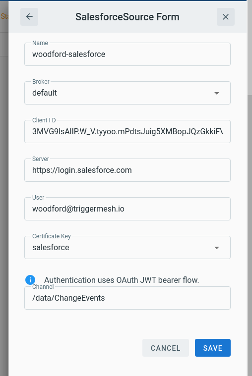 Salesforce source form