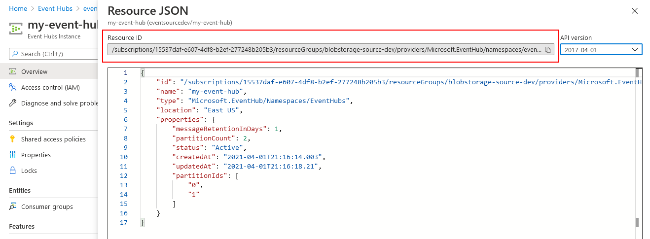 Event Hub resource ID