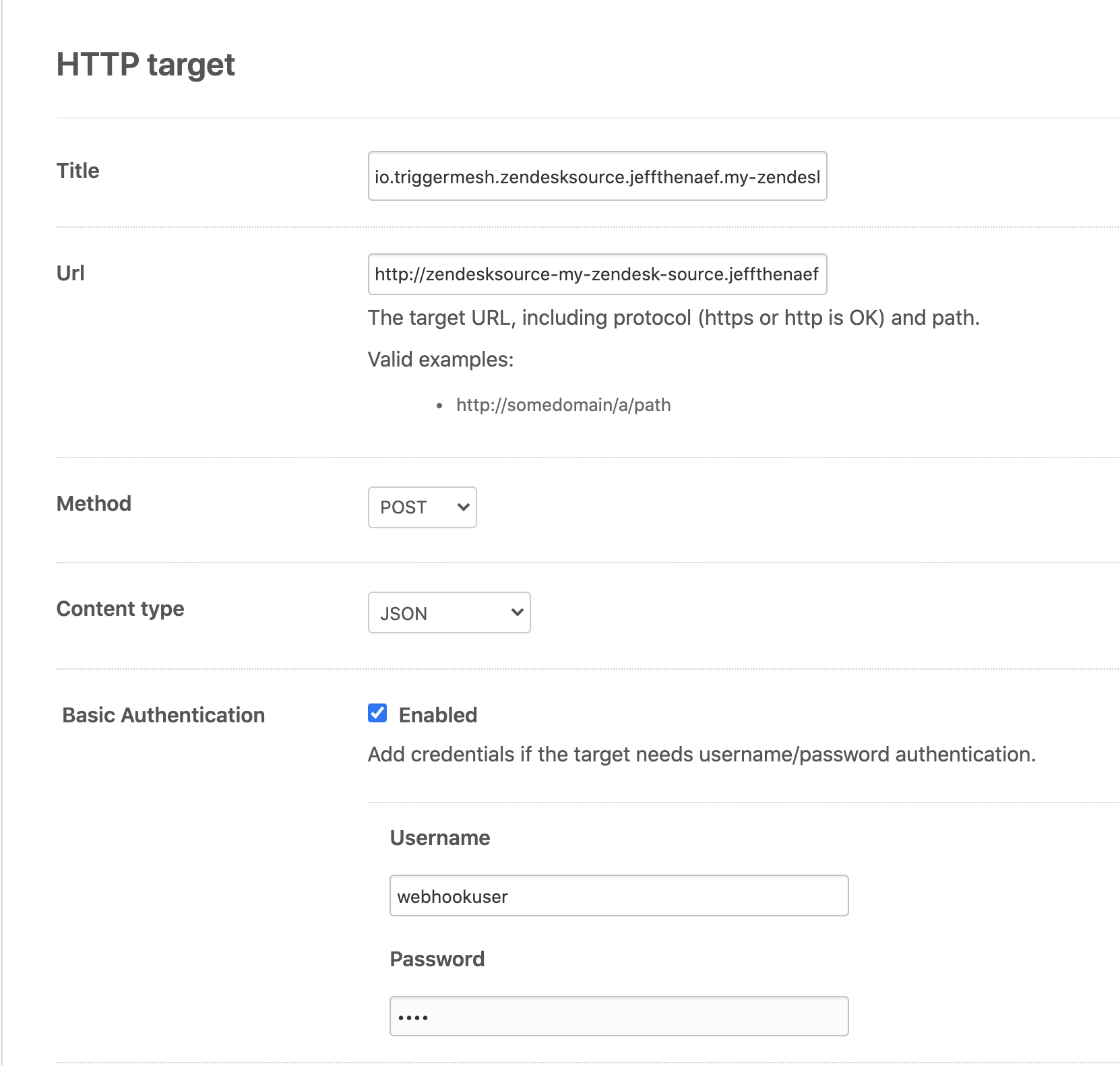 Zendesk Target details