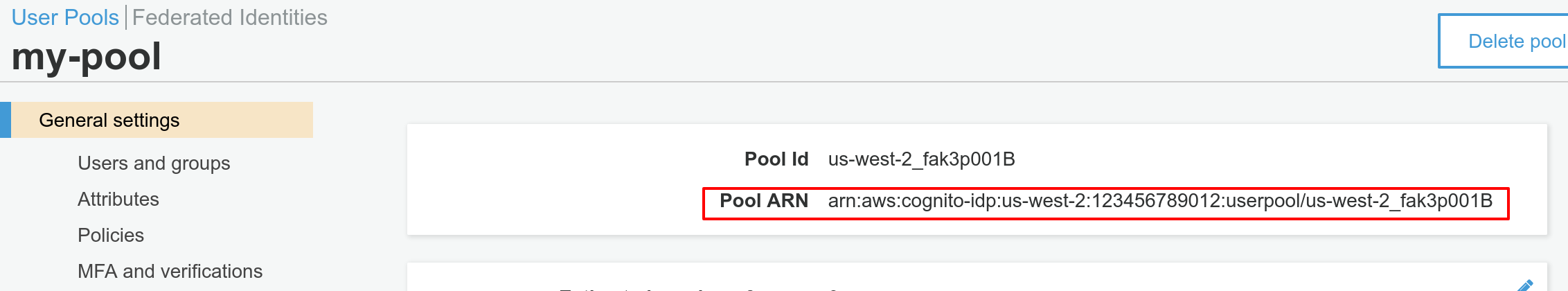 User Pool ARN